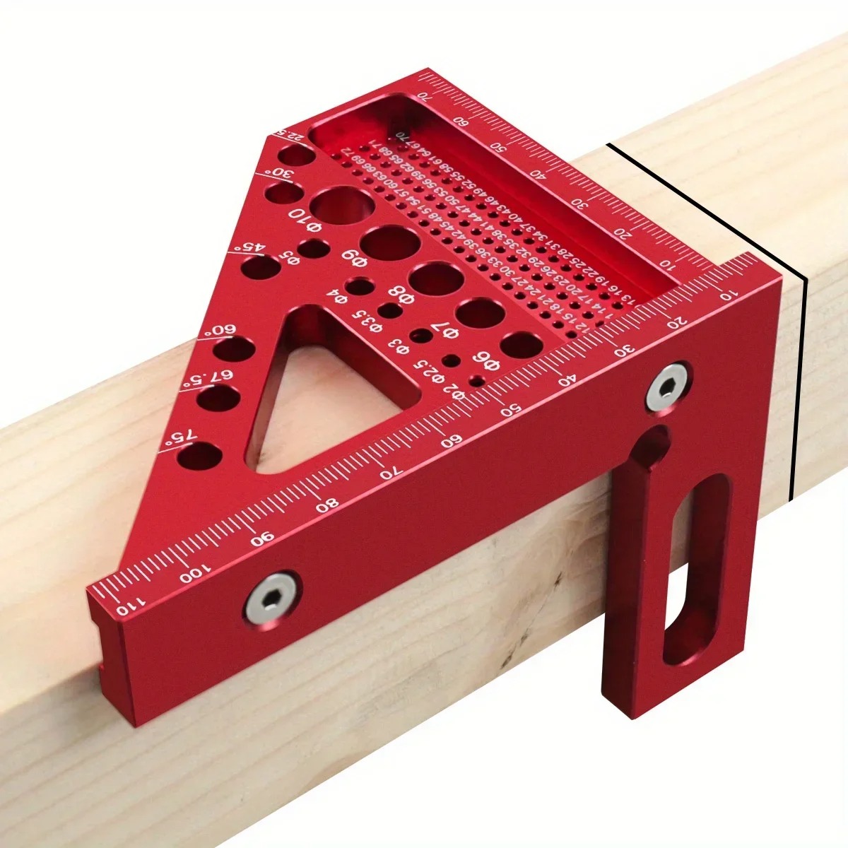 Workshop Measuring Tools - 3D-Mehrwinkel-Messlineal, 45/90 ° Aluminium/Kunststoff-Winkelmesser, Dreieckiges Messwerkzeug