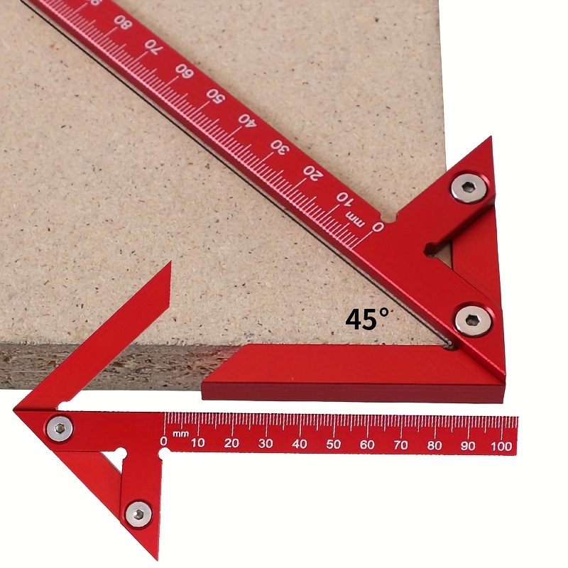 Workshop Measuring Tools - Mittelpunktfinder-Linienmesser 45/90 Grad Winkelmarkierungslineal, Holzbearbeitungs-Winkellineal, Zimmermanns-Mess-