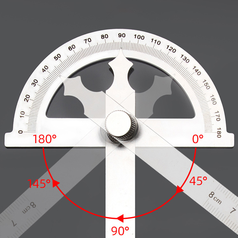 Workshop Measuring Tools - 180-Grad-Winkelmesser aus Metall, Winkelfinder, Winkellineal, Holzbearbeitungswerkzeug,