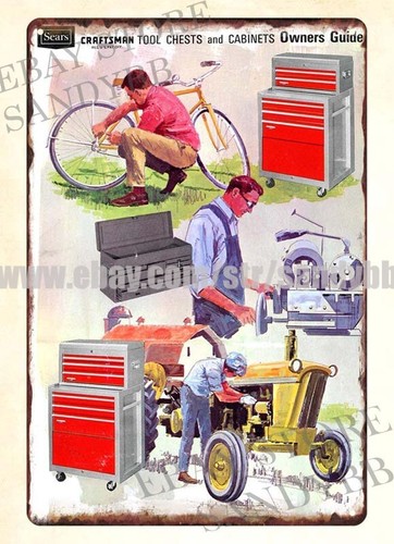 Das Metallblechschild „Sears C – Tool Chest Cabinet Bewertung und Preis