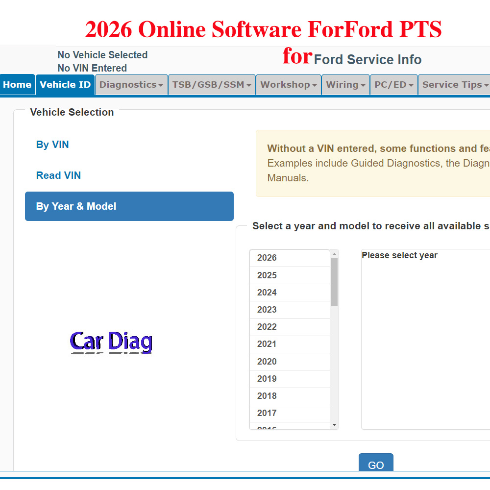 2026 Online-Software für Ford  – Workshop Tools Diagram Bewertung und Preis